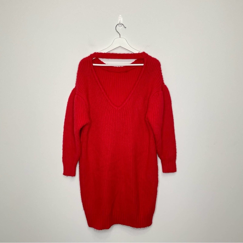 ELOQUII | Relaxed Puff Sleeve Sweater Dress | 18/ 20 - Picture 5 of 7